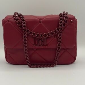 Badgley Mischka Red Quilted Shoulder / Crossbody Bag